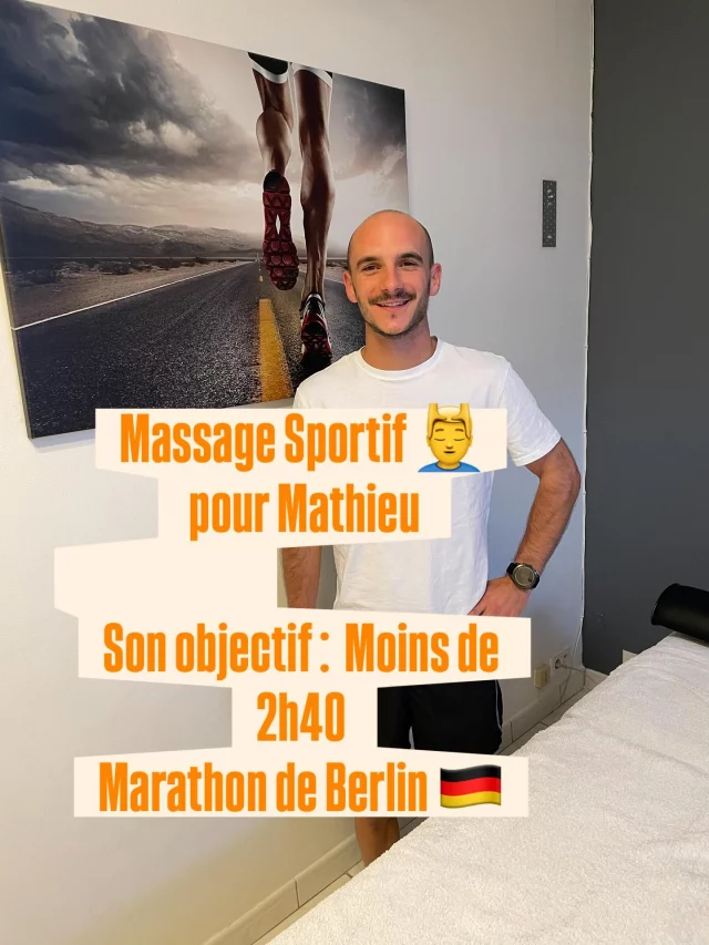 💆‍♂️ Massage Sportif en préparation du Marathon de Berlin.

🏃‍♂️ Son objectif : Moins de 2h40 

❓Pourquoi le Massage Sportif : Traiter ses douleurs musculaires et ses gênes à la course sur sa jambe gauche . 

🥼 Techniques manuelles et Scrapping ont été utilisées pour traiter ses différentes chaînes musculaires.

🙏  Merci à toi pour ta confiance et surtout très bonne course Mathieu. 

#running #massagesportif #scrapping #gravesrunners33 #runningmotivation #runningpain #marathon #marathondeberlin